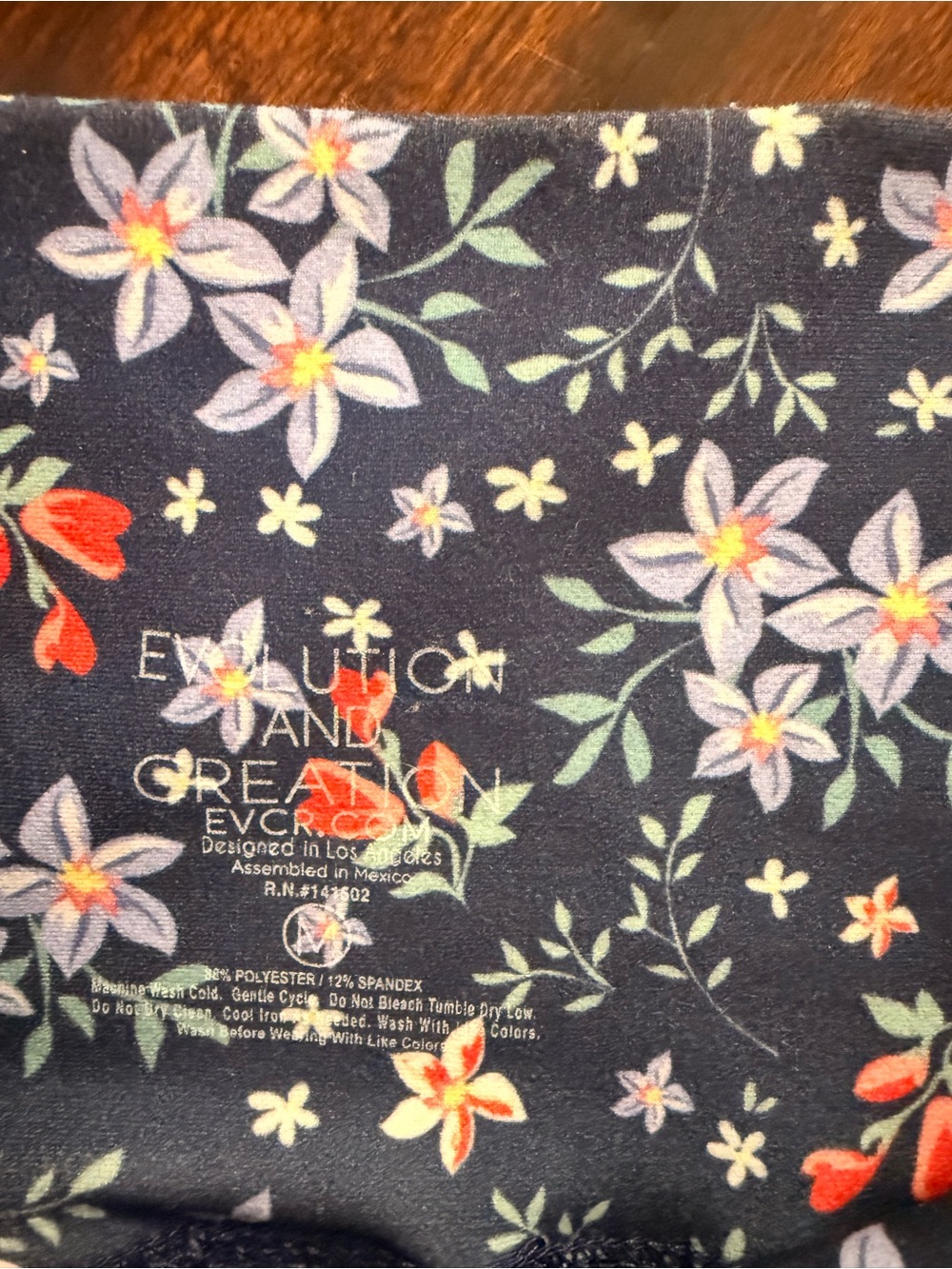 Evolution and Creation Navy Floral High-Waist Athletic Shorts - Picture 3 of 4